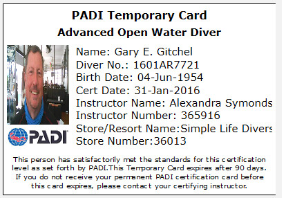 AOW Diver Card